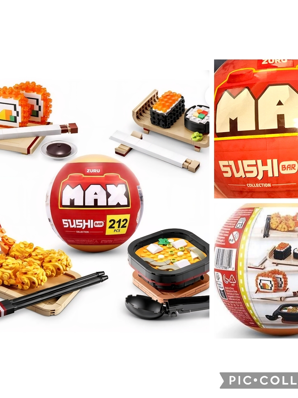 ZURU MAX Sushi Bar 212-Piece Kids Building Set - Red